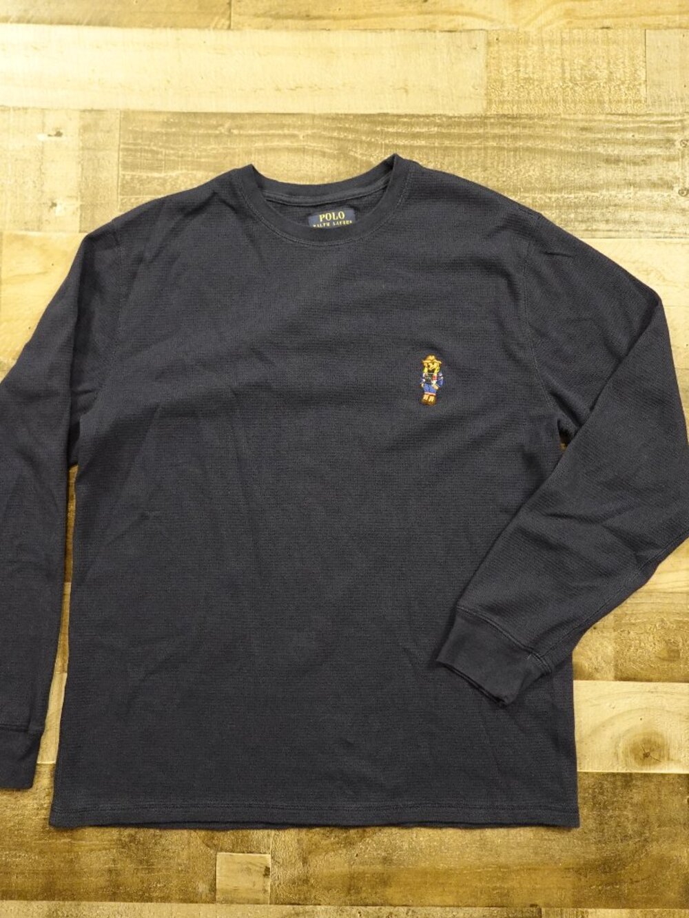 Polo Ralph Lauren Bear Waffle Knit Sleep Shirt‎ Men’s XL Navy Thermal